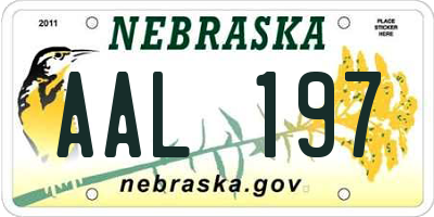 NE license plate AAL197