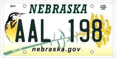 NE license plate AAL198