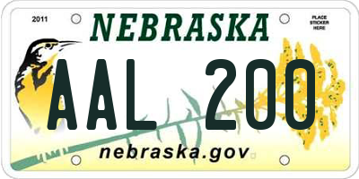 NE license plate AAL200