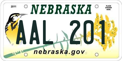 NE license plate AAL201