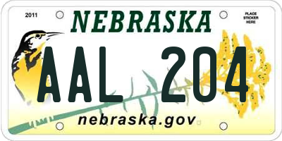 NE license plate AAL204