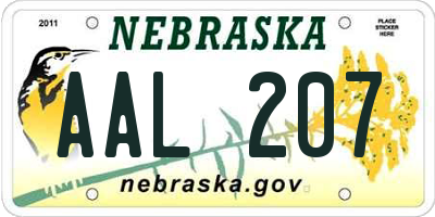 NE license plate AAL207