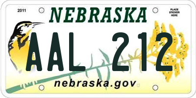 NE license plate AAL212