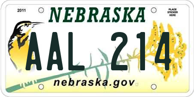 NE license plate AAL214