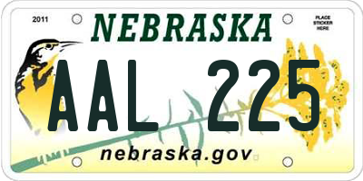 NE license plate AAL225