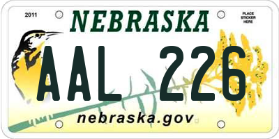 NE license plate AAL226
