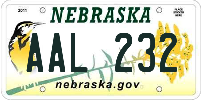 NE license plate AAL232