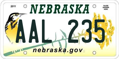 NE license plate AAL235