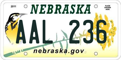 NE license plate AAL236