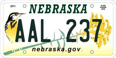 NE license plate AAL237