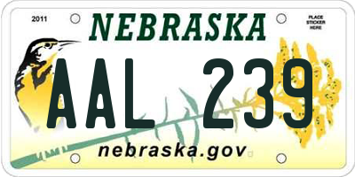 NE license plate AAL239