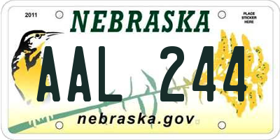 NE license plate AAL244