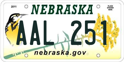 NE license plate AAL251