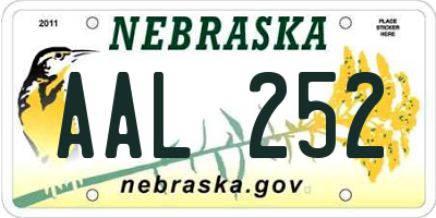 NE license plate AAL252