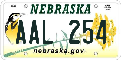 NE license plate AAL254