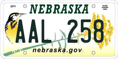 NE license plate AAL258