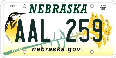 NE license plate AAL259