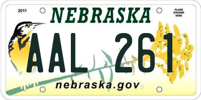 NE license plate AAL261