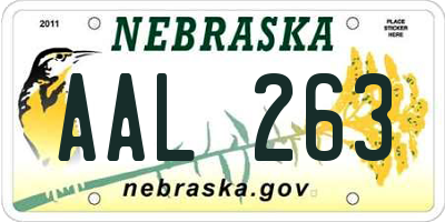 NE license plate AAL263