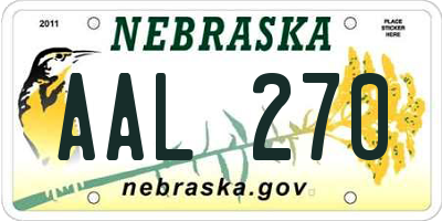 NE license plate AAL270