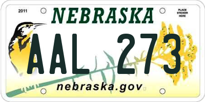 NE license plate AAL273