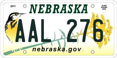 NE license plate AAL276
