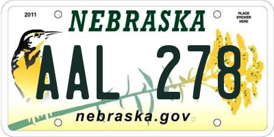 NE license plate AAL278