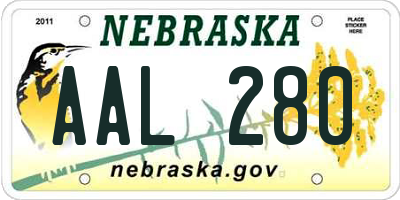 NE license plate AAL280