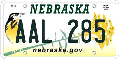 NE license plate AAL285