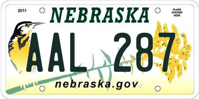 NE license plate AAL287