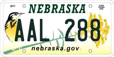 NE license plate AAL288