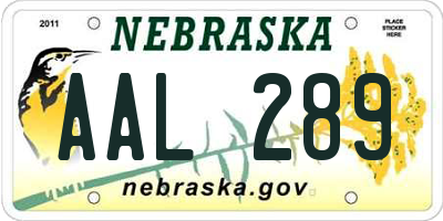 NE license plate AAL289