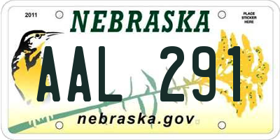 NE license plate AAL291