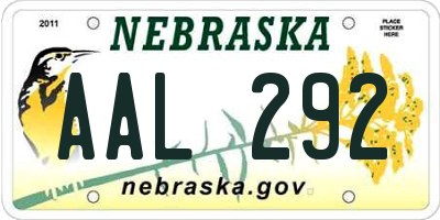 NE license plate AAL292