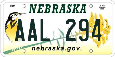 NE license plate AAL294