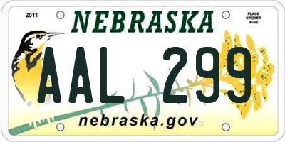 NE license plate AAL299