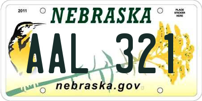 NE license plate AAL321