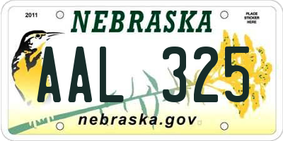 NE license plate AAL325