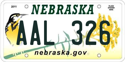 NE license plate AAL326