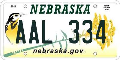 NE license plate AAL334