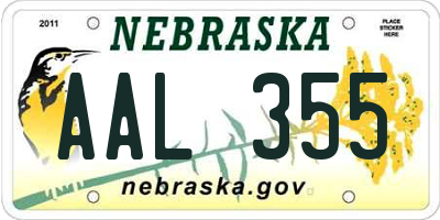 NE license plate AAL355