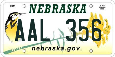 NE license plate AAL356