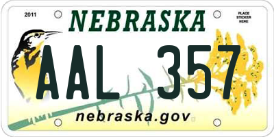 NE license plate AAL357