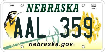 NE license plate AAL359