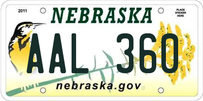 NE license plate AAL360