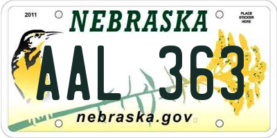 NE license plate AAL363