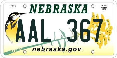 NE license plate AAL367