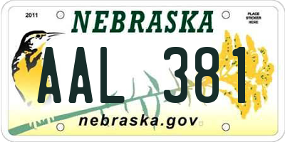 NE license plate AAL381