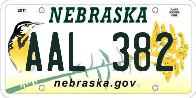 NE license plate AAL382