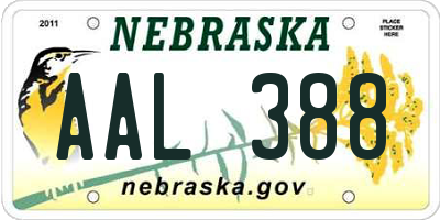 NE license plate AAL388